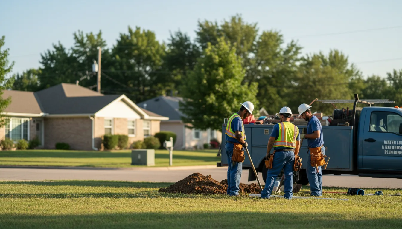 Residential water line and bathroom plumbing service in Bearden, AR
